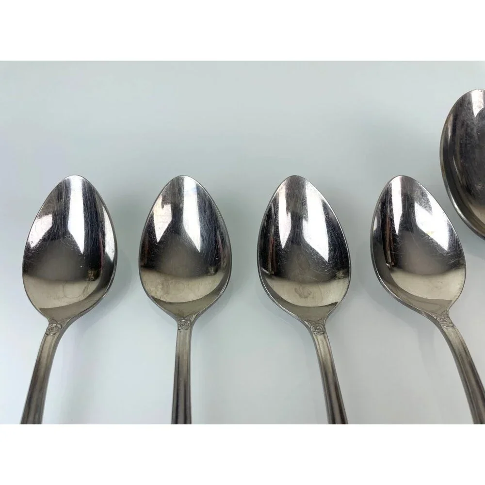 Set of 4 + 1 Serving Versailles Stainless Steel MSI Made in Japan Spoons 6.5